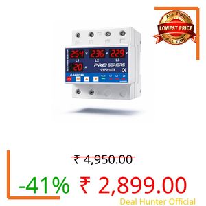 GADITES 63A Automatic Phase Selector, 3 Phase to 1 Phase Auto Changeover Switch, Over & Under Voltage Protection, Overload Protection, Digital Display, DIN Rail Mount (63AMPS)