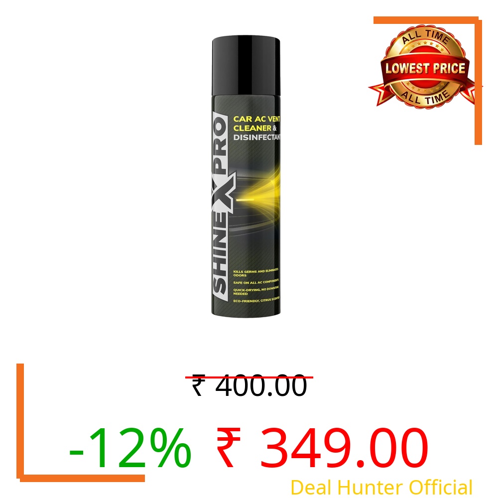 ShineXPro Car AC Vent Cleaner & Duct Cleaner - AC Vent Cleaner for Car Removes Odour, Dust & Bacteria - AC Cleaning Spray Foam Deep Cleans Air Vents - 300ml Bottle Cleans a Full Car, Citrus Scented