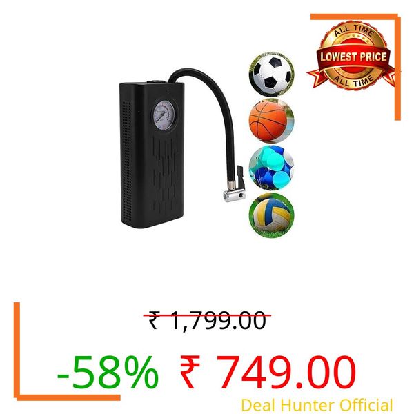 Cordless Air Pump Portable Tyre Inflator | 150 PSI Digital Air Compressor with 5000mAh Battery & Pressure Gauge | Wireless Electric Mini Pump for Car, Bike, Cycle, Ball & Mattress Inflation
