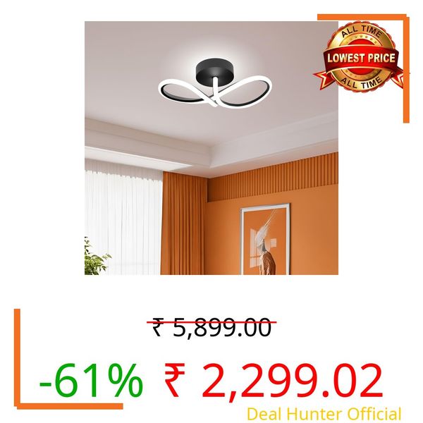 NEVERMORR LED Infinity Designer Ceiling Light 50W with 3 Color Modes (Warm/Neutral/White) | CRI 97 Eye-Protective Soft Light | Modern Decorative Ceiling Lamp for Living Room, Bedroom, Hall (Infinity)