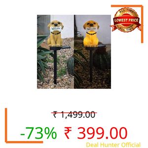 JASIFS Welcome Dog Garden Solar Lights Outdoor Cute Dog LED Decorative Waterproof Garden Stake Lights, Lawn Lamp Light for Garden, Balcony, Patio, Yard Landscape Lighting