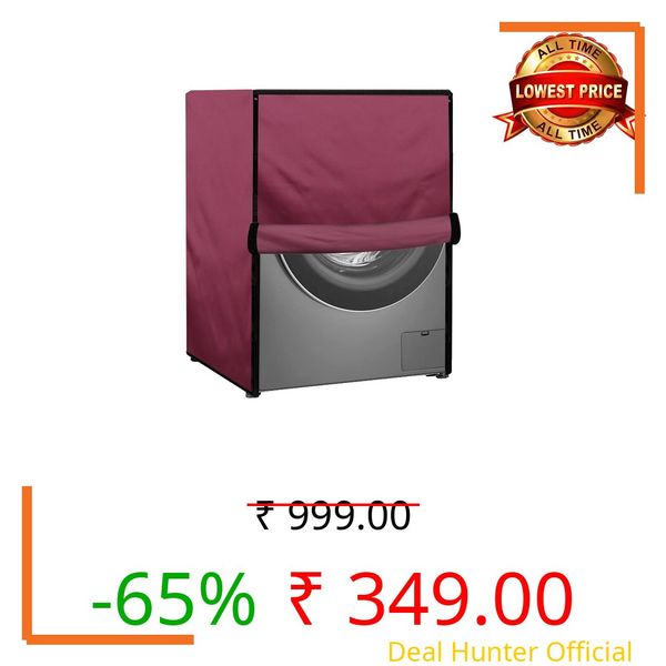 Star Weaves Waterproof Front Load Washing Machine Cover Compatible for LG 8 kg & 9 Kg (Maroon)
