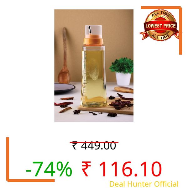 HomeWiz Plastic Oil Dispenser Set | 1 Litre Oil Dispenser Bottle | Transparent, Leak-Proof, BPA-Free Bottles for Cooking Oils, Vinegar & Liquid Condiments | Kitchen Essentials | 1000 ml