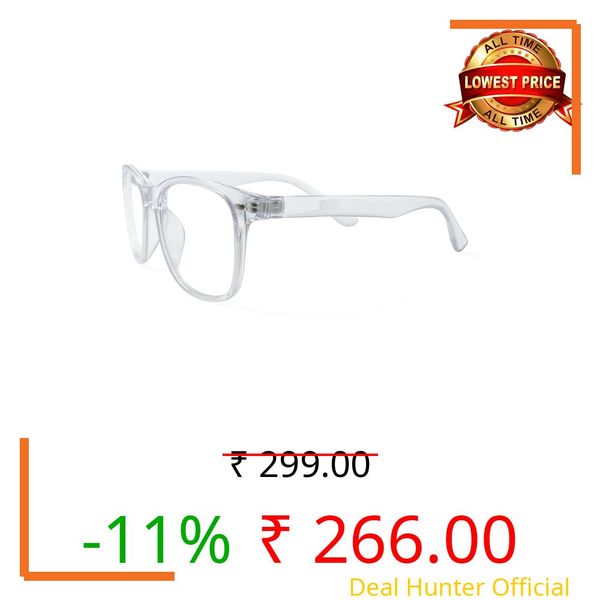 ACCENTZ Blue Light Blocking Computer Glasses | Zero Power Anti-Glare UV Protection | Digital Eye Protection for Men Women (Transparent/Clear)