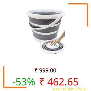 Qukwilaa Collapsible Bucket Folding Gallon Cleaning Balti Mop Bucket Foldable Portable Small Plastic Water Supplies for Outdoor Garden Camping Fishing Car Wash Space Saving(10 Letter)