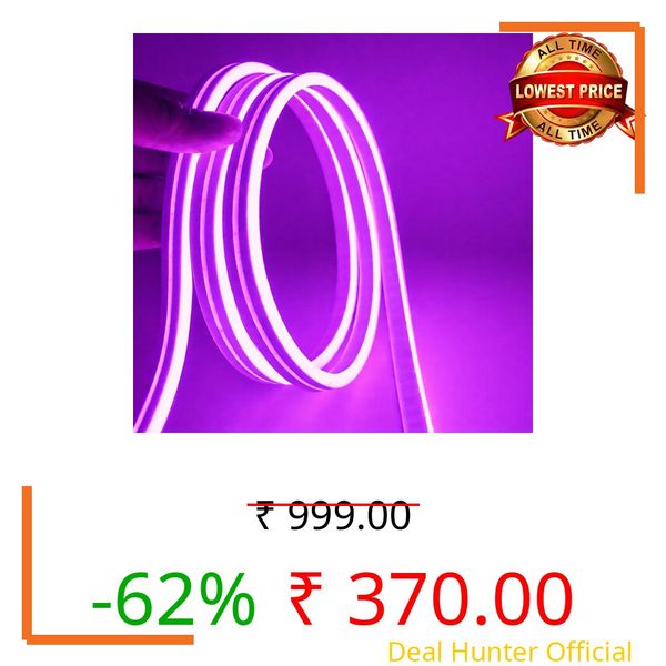 BUDWILL 16.4 Feet Neon LED Strip Light | 12V Adapter, Waterproof IP65, Silicone Flexible Rope Light for Home Wall Décor & Gaming Room| Led Strip Lights | Neon Lights 5 Meter | (Purple)