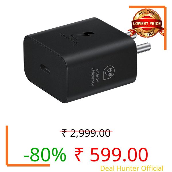 45W Super Fast Charger Compatible with Samsung Galaxy Smartphones | USB Type-C Rapid Charging Adapter for Galaxy S, Note & A Series | PD Fast Charging Wall Charger with Multi-Protection Safety