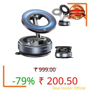 Brunttype 360° Vaccum Magnetic Phones Holder, Magnetic Car Phone Mount, Hands-Free Suction Cup Phones Holder for with Study Car/Gym/Mirror/Shower, Car Mount Compatible All Mobiles (Pack 1)