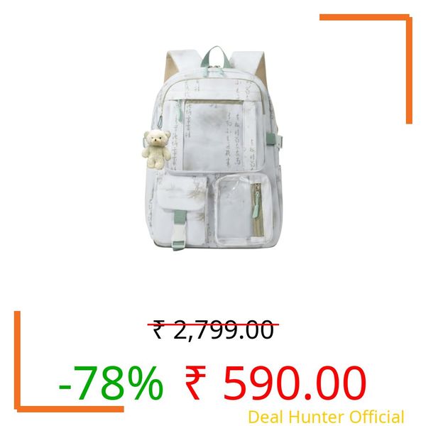 Tinytot 30 Litre Japanese Korean Style School Bag Water-Resistant Laptop & Travel Backpack - Unisex Large 18 Inches Multipurpose Student Backpack for Boys & Girls, Men & Women