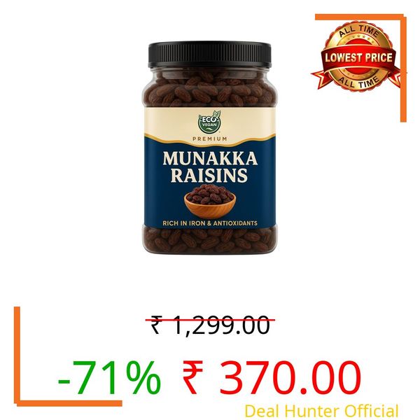 Eco Vegan Munakka Raisins | Large Dried Grapes | Naturally Dried & Food Grade | 1Kg Pack