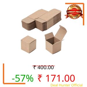 Happishades Premium Kraft Paper Gift Boxes – 5.8 x 5.8 x 7 cm (Pack of 10). Small Favour Boxes with Tuck Top – Eco-Friendly Cardboard Packaging for Jewellery, Candles, and Party Favours