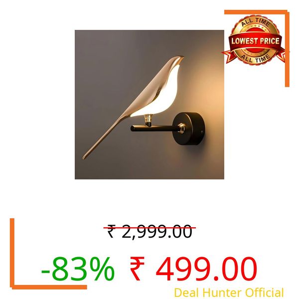 Groeien 12W | 3 Color Modern LED Golden Bird Wall Sconce Gold Wall Light for Bedroom Living Room Corridor Lighting Fixtures Wall Mount(Warm+Natural+Coolwhite)(Golden Bird, 1, Count)
