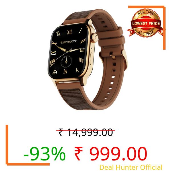 Fire-Boltt Rise Force Smart Watch 1.85” Display, Nylon–Fluoroelastomer Hybrid Strap, Rotating Crown, Bluetooth Calling, Dual Button Control, Metal Body Smartwatch for Men and Women Soft Rose