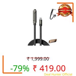 Holder Charger Cable with Stand,Type-C to Type-C,240W PD Fast Charging Cable with 360° Adjustable Metal Sta.nd,2 in 1 Invisible Holder Charger Cable with Stand for Desk, Gaming (1PC)