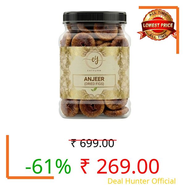 EATYUMM Anjeer Dried Figs, Natural Whole Fruit, Healthy Snack Dry Fruits (400grams)