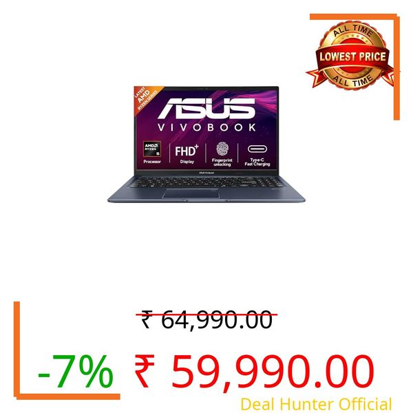 ASUS Vivobook 15 (2026),AMD Ryzen 5 150,Fingerprint Sensor,16GB RAM, 512GB SSD,FHD, 15.6", (39.6 cm),Windows 11,M365 Basic(1 Year)* Office 2024,Quiet Blue,1.70 kg,M1502NAQ-BQ118WS,Thin & Light Laptop