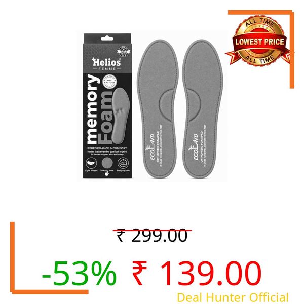 ECOLAND Men’s Shoe Insole | Soft Cushioned Foot Support Insoles for Formal, Casual, Sports Shoes & Sneakers | Comfortable, Lightweight, Durable & Easy to Fit | Daily Use Footwear Insole GREY FOAM 1 PAIR (7)