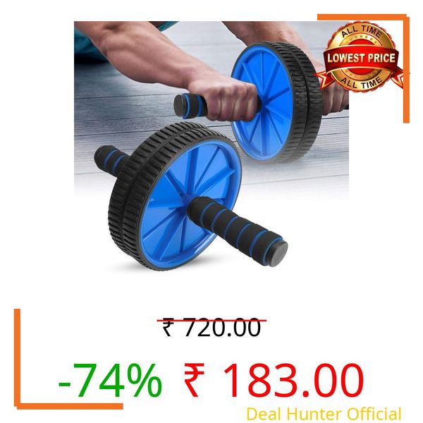Fitdex 2-Wheel Roller Ab Exercise Equipment/Abdominal Strength Trainer for Unisex Ab Exerciser (Multicolor)