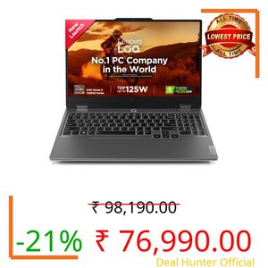 Lenovo LOQ AMD Ryzen 5 7235HS | NVIDIA RTX 4050 6GB (16GB RAM/512GB SSD/144Hz Refresh Rate/15.6" (39.6cm)/Windows 11/Office Home 2024/3 Mon. Game Pass/Grey/2.4Kg), 83JC00NYIN AI Gaming Laptop