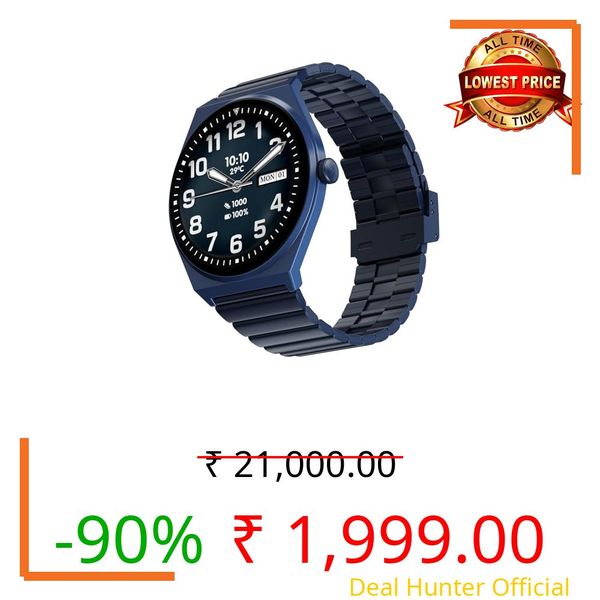 Fire-Boltt Phoenix Nova Smartwatch 1.43” Slim Super AMOLED Display 466x466 Pixel Always-On Display Bluetooth Calling, Health Tracker for Men & Women Midnight Sapphire