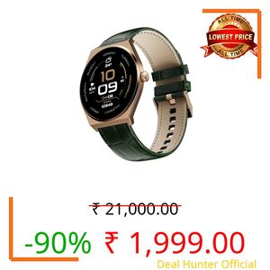 Fire-Boltt Phoenix Nova Smartwatch 1.43” Slim Super AMOLED Display 466x466 Pixel Always-On Display Bluetooth Calling Wireless Charging Rotating Crown Health Tracker for Men & Women Jade Green Leather