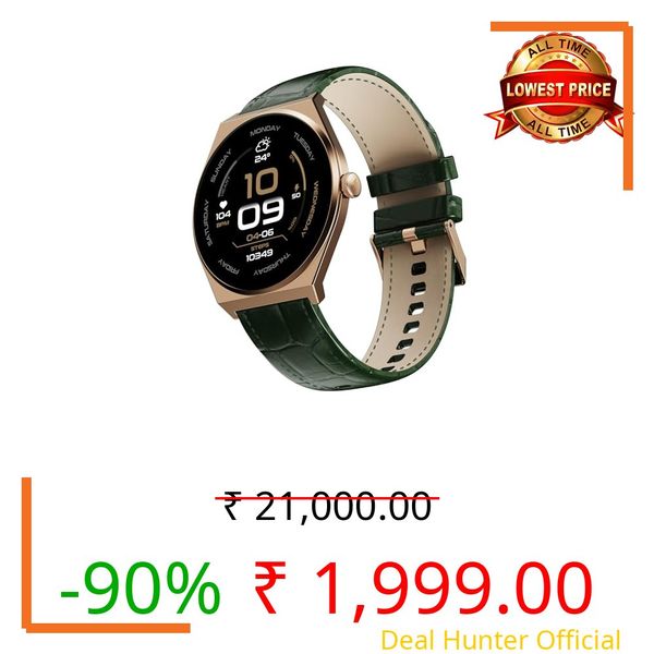Fire-Boltt Phoenix Nova Smartwatch 1.43” Slim Super AMOLED Display 466x466 Pixel Always-On Display Bluetooth Calling Wireless Charging Rotating Crown Health Tracker for Men & Women Jade Green Leather