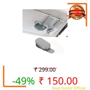 Sunglass Holder for Car Sun Visor, Magnetic Leather Glasses Eyeglass Hanger Clip for Car,Sunglasses Holder and Ticket Card Clip Visor Auto Interior Accessories Universal for Car SUV Truck (Grey)