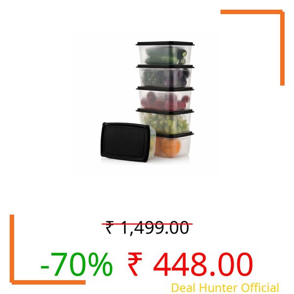TRUBILLION PureChill Set of 6 Fridge Storage Containers 1800ml BPA Free Food Grade Plastic Stackable Transparent Boxes Freezer Safe for Vegetables Fruits Snacks Kitchen Made in India