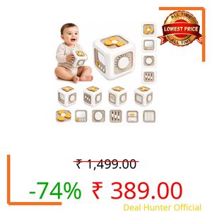 Toytastic Montessori 6 in 1 Baby Sensory Toys for Kids Educational Learning Shape Sorter Activity Stacking Toy Baby Shape Sorting Interactive Toy Fine Motor Skill Developmental