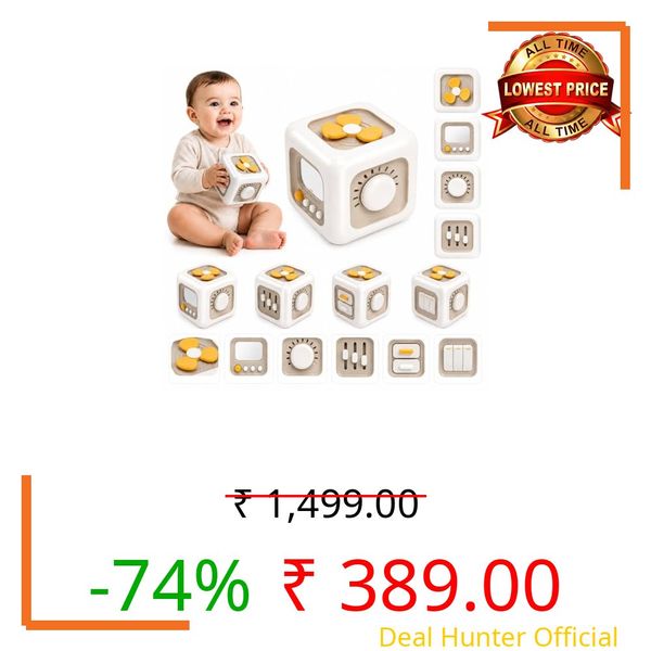 Toytastic Montessori 6 in 1 Baby Sensory Toys for Kids Educational Learning Shape Sorter Activity Stacking Toy Baby Shape Sorting Interactive Toy Fine Motor Skill Developmental