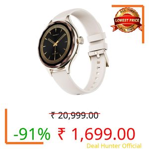 Fire-Boltt Phoenix Aura Women Smart Watch with 1.26” Diamond-Cut HD Display, Rotating Crown, Wireless Charging, Bluetooth Calling, Voice Assistant, 120+ Sports Modes - Ivory White