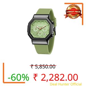 Daniel Hechter Paris Daumesnil Collection Analog Watch for Men Hexagonal Chronograph Watch Black Textured Dial, Multi-Function Display, Red Silicone Strap, Date Window Premium