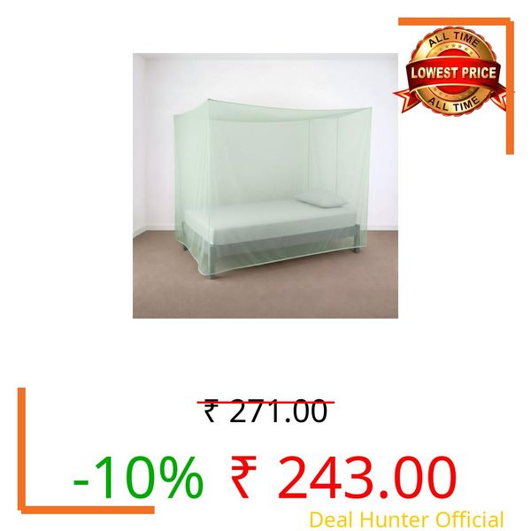 Yuvraz Mosquito Net for Bed | Foldable & Breathable Bed Net with Strong Mesh | All-Round Protection from Mosquitoes, Flies & Insects Ideal for Double/Single Bed (Green, 4 * 6.5 ft)