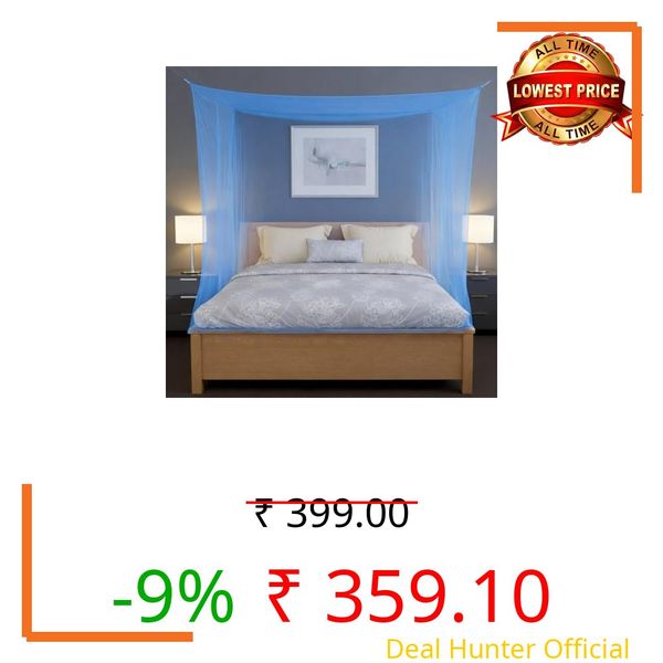 Yuvraz Mosquito Net for Bed | Foldable & Breathable Bed Net with Strong Mesh | All-Round Protection from Mosquitoes, Flies & Insects Ideal for Double/Single Bed (Blue, 6 * 6 ft)