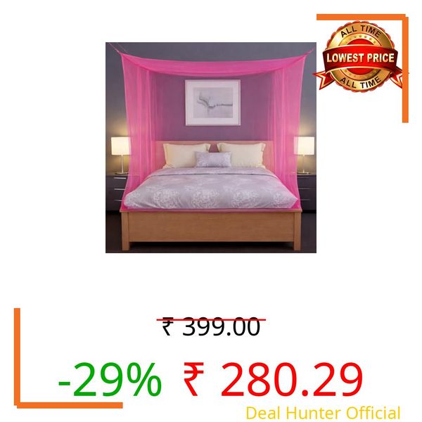 Yuvraz Mosquito Net for Bed | Foldable & Breathable Bed Net with Strong Mesh | All-Round Protection from Mosquitoes, Flies & Insects Ideal for Double/Single Bed (Pink, 5 * 7 ft)