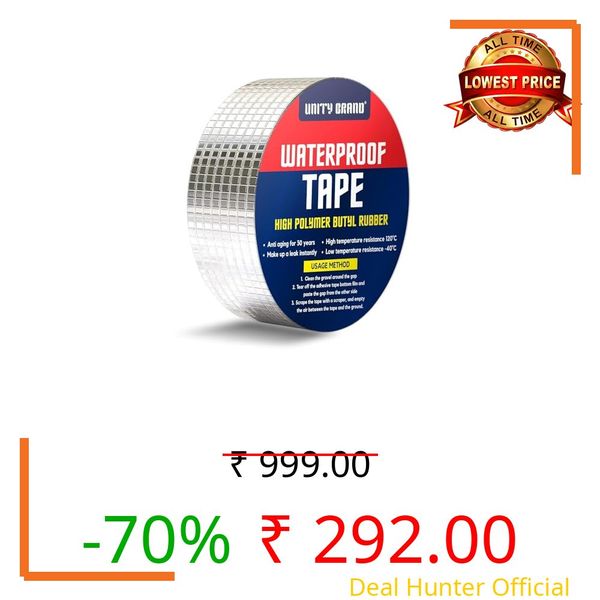 UB Unity Brand Super Strong Adhesive Waterproof Permanent Repair Aluminum Butyl Tape Rubber Foil Suitable for Roof Leak, surface Crack, Window Sill Gap, Boat Sealing, Home Renovation 5CM*5M