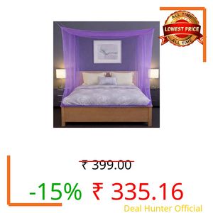 Yuvraz Mosquito Net for Bed | Foldable & Breathable Bed Net with Strong Mesh | All-Round Protection from Mosquitoes, Flies & Insects Ideal for Double/Single Bed (Purple, 6 * 6 ft)