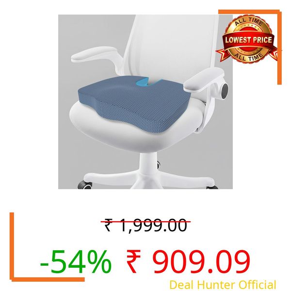 CareFoam Orthopedic Memory Foam Coccyx Seat Cushion for Tailbone Pain Relief | Sciatica & Back Support Pillow for Office Chair, Car Seat & Wheelchair | U-Shape Ergonomic Design, Breathable Cover