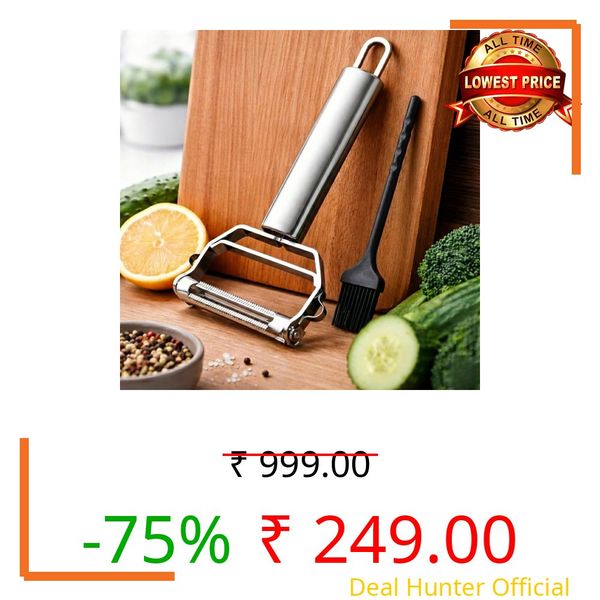 3-in-1 Vegetable Peeler for Fruits & Vegetables, Stainless Steel Multi Purpose Kitchen Peeler with Julienne Shredder, Slicer & Grater, Ultra Sharp Rust-Proof Manual Vegetable Cutter – CLOUDVALLEY