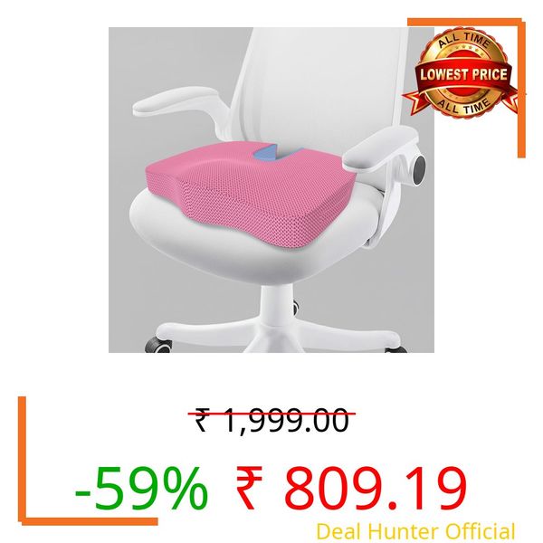 CareFoam Orthopedic Memory Foam Coccyx Seat Cushion for Tailbone Pain Relief | Sciatica & Back Support Pillow for Office Chair, Car Seat & Wheelchair | U-Shape Ergonomic Design, Breathable Cover