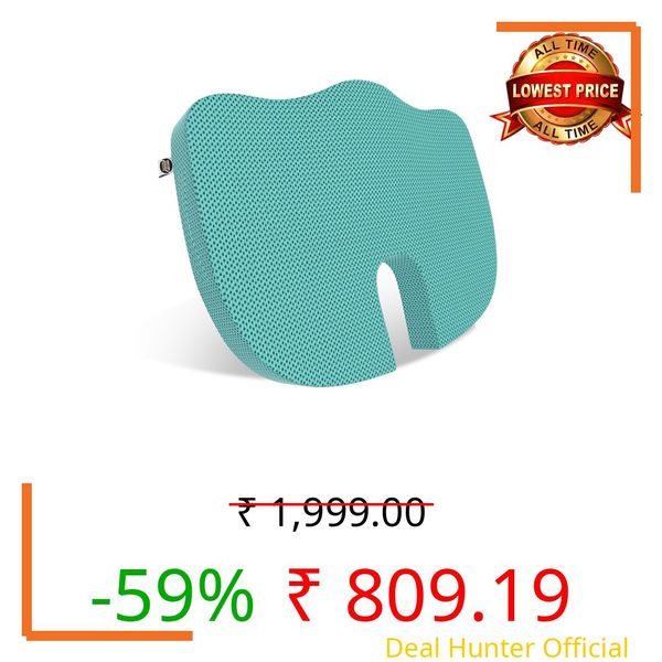 CareFoam Orthopedic Memory Foam Coccyx Seat Cushion for Tailbone Pain Relief | Sciatica & Back Support Pillow for Office Chair, Car Seat & Wheelchair | U-Shape Ergonomic Design, Breathable Cover