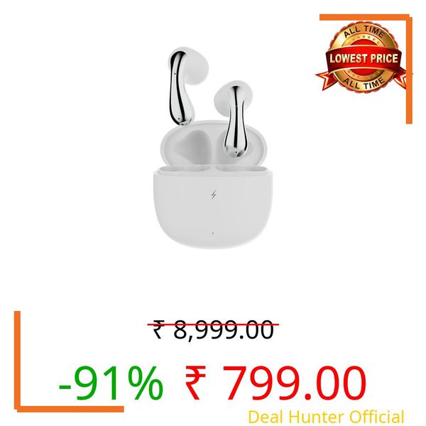 Fire-Boltt Newly Launched Aero Lite TWS Earbuds Custom EQ Wireless Bluetooth 5.4 Music & App Support 50H Playtime Fast Charging Case 50ms Low Latency for Gaming Touch Controls Polar White