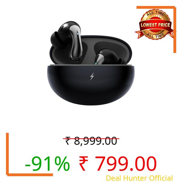 Fire-Boltt Newly Launched Aero Drift TWS Earbuds Custom EQ Wireless Bluetooth 5.4 Music & App Support 50H Playtime Battery Display Fast Charging Case 50ms Low Latency Touch Controls Stone Black