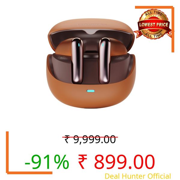 Fire-Boltt Newly Launched Aero Fit TWS Earbuds with Custom EQ, Bluetooth 5.4 Wireless Earphones, 50H Playtime, Fast Charging Case, 50ms Low Latency Gaming & Touch Controls Orange