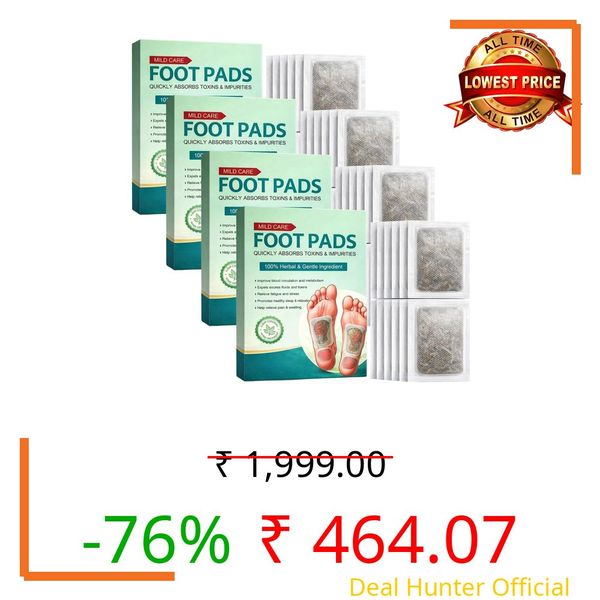 Natural Detox Foot Pads Overnight, Herbal Vegan Foot Patches for Relaxation, Circulation & Sleep Support,Stress Relief, Swelling & Relaxation. 40 Pads (20-Day Treatment) (PACK-4)