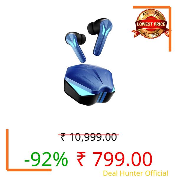 Fire-Boltt Aero Shadow TWS Earbuds Custom EQ, RGB Lights, Wireless Bluetooth 5.4, Music & App Support, 50H Playtime, Fast Charging Case, 50ms Low Latency for Gaming, Touch Controls - Cobalt Blue