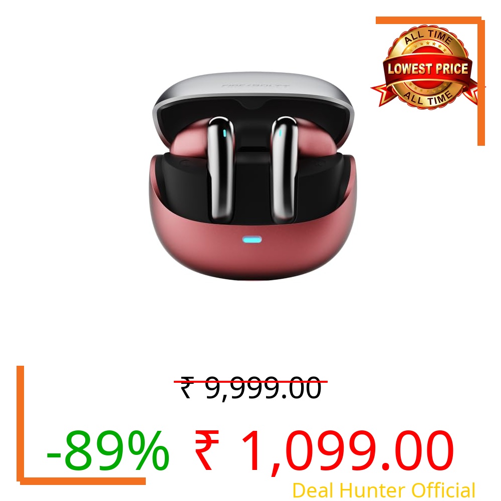 Fire-Boltt Newly Launched Aero Fit TWS Earbuds with Custom EQ, Bluetooth 5.4 Wireless Earphones, 50H Playtime, Fast Charging Case, 50ms Low Latency Gaming & Touch Controls Frost Ruby