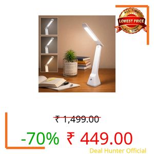 One94Store Folding Desk Lamp | 1500mAh Battery, USB Rechargeable, 3-Level Brightness, 360° Bendable & Foldable | Portable LED Study Table Lamp for Reading, Students,Office & Home Use