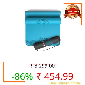 Lifelong Yoga Mat for Man & Woman | 5mm Thick TPE Cushioning | Non-Toxic & Sweat-Resistant Exercise Mat for Home Workout | Free Carry Bag | Gym & Studio Yoga Mat for Woman| Made in India (Teal Blue)