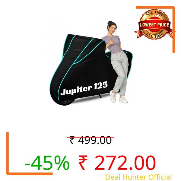 Ultra-Bike Body Cover for Jupiter 125 Dustproof Scratchproof - 100% Water Resistant Motorcycle Cover for Two Wheeler, Outdoor Full Bike Cover with UV, Duty, Rain Protection